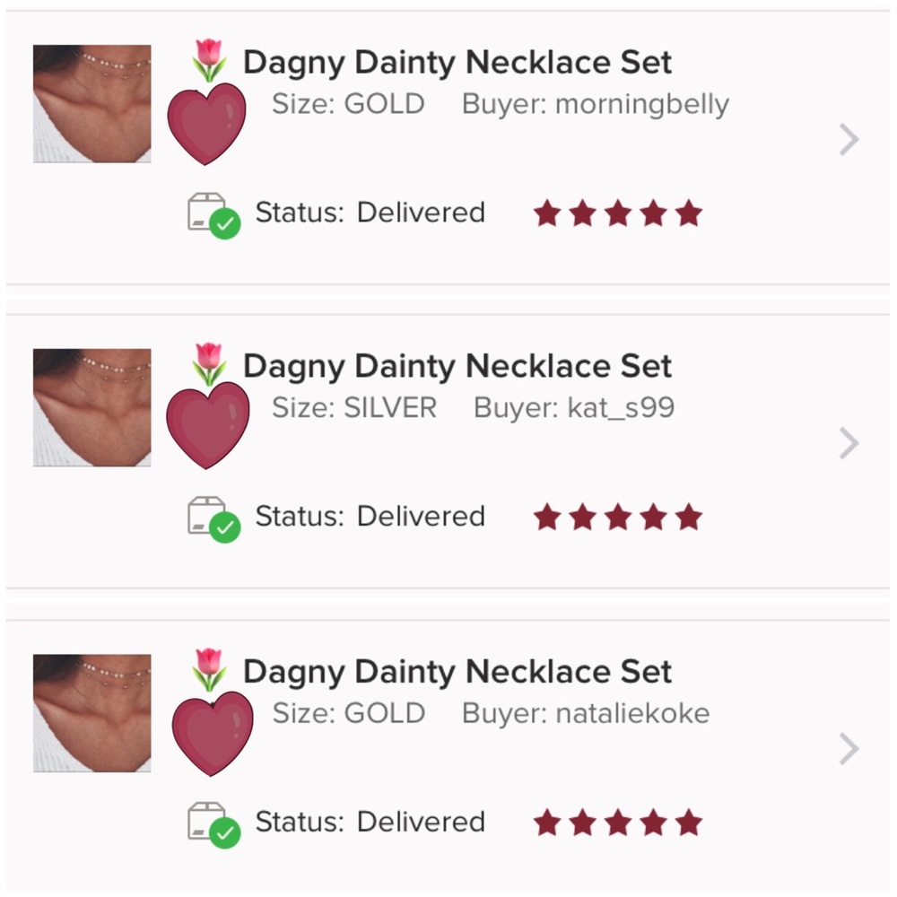 DAGNY ♡ SILVER Dainty Choker Necklace Set - Picture 3 of 4